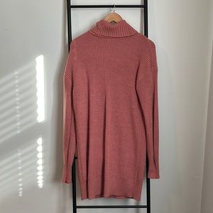 Divided H&M Vintage Pink Long Sleeve Turtle Neck Knit Dress Size Medium